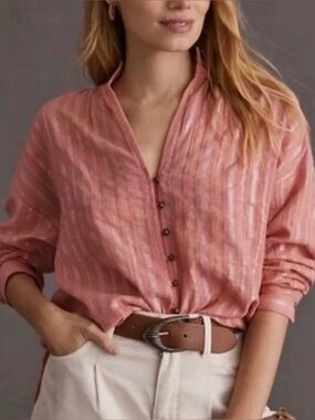 Anthropologie Pilcro Button Front Blouse Size M